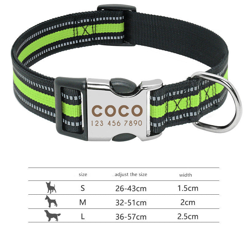 Custom Reflective Pet Leash Tag Name
