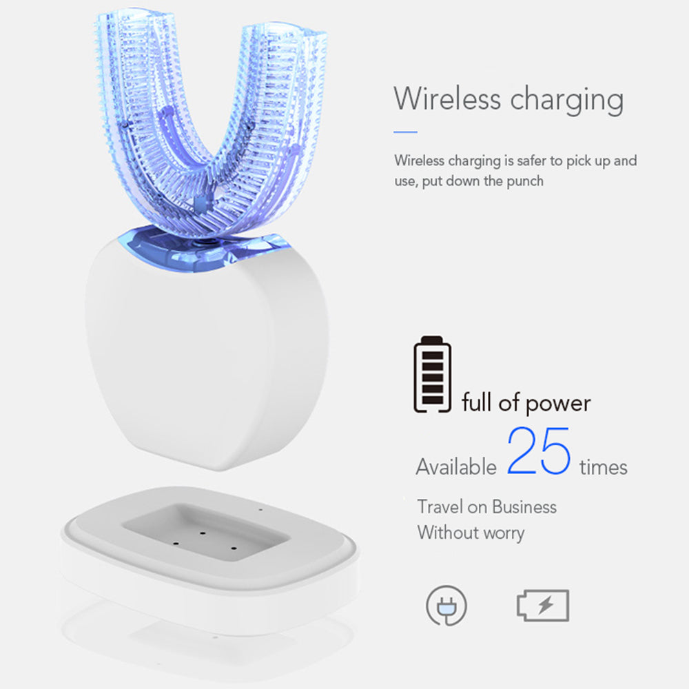 360 Degrees Intelligent Automatic Electric Waterproof Whitening Blue Light Toothbrush