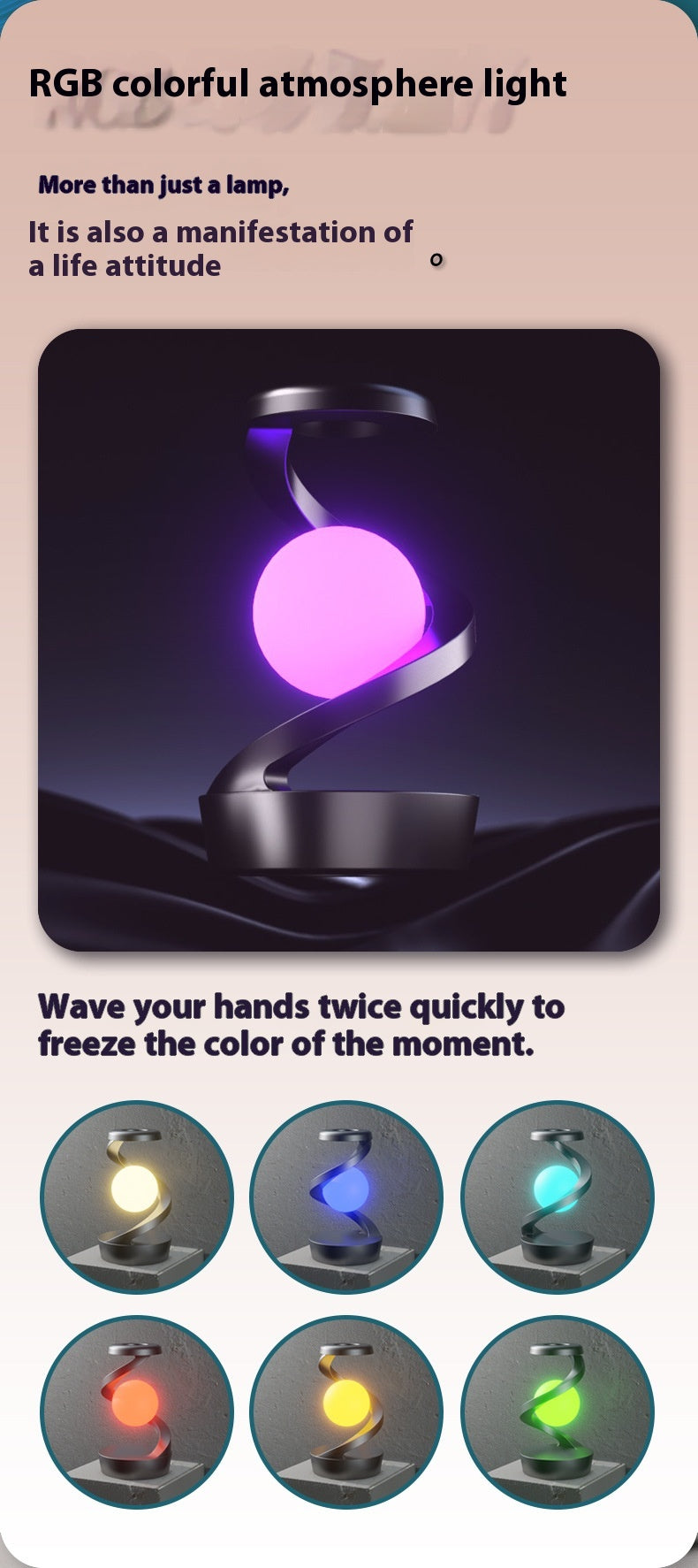 Rotating Moon Desk Lamp With Phone Wireless Charging Sensor