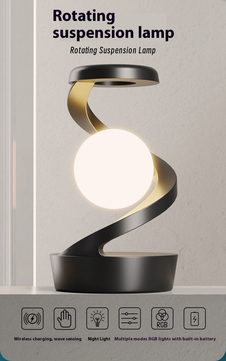 Rotating Moon Desk Lamp With Phone Wireless Charging Sensor