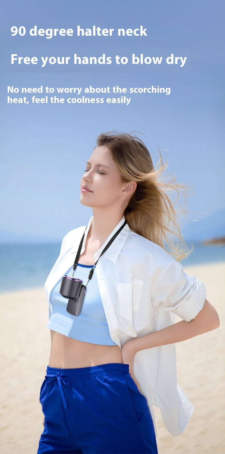 Ice Pack High-Speed Handheld and Hanging Neck Electric Fan