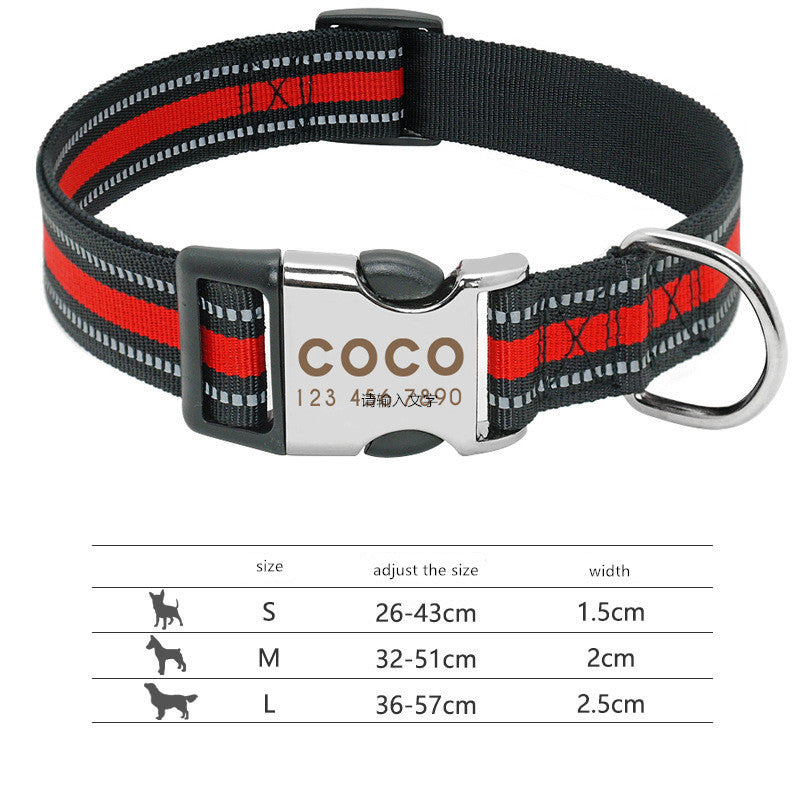 Custom Reflective Pet Leash Tag Name