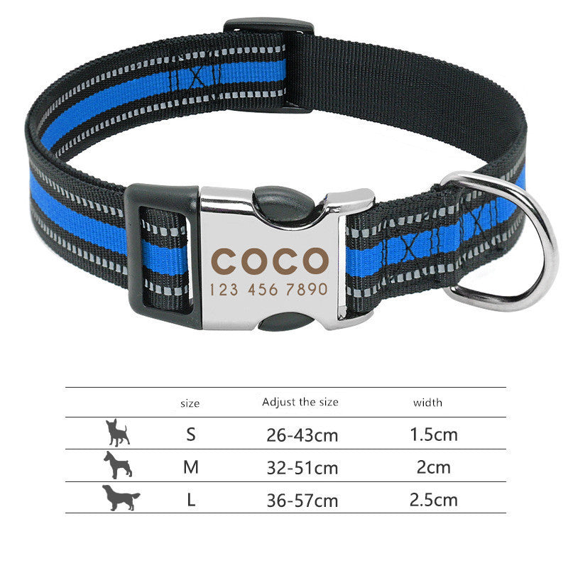 Custom Reflective Pet Leash Tag Name
