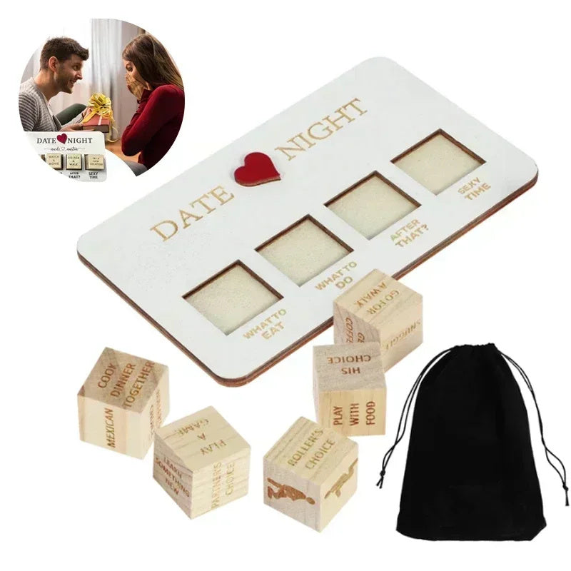 Wooden Date Night Ideas Game Dice Romantic Couple