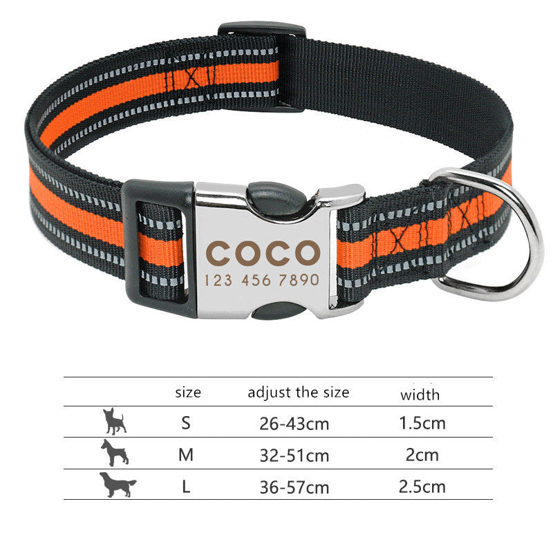Custom Reflective Pet Leash Tag Name