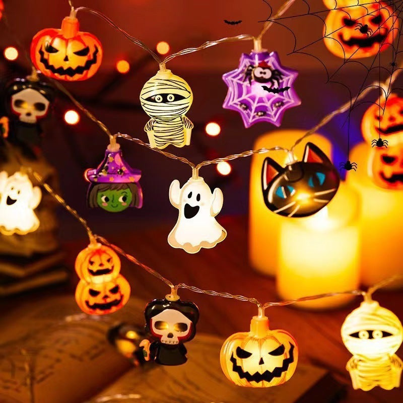 Halloween Lighting Chain Pumpkin Ghost Bat Indoor And Outdoor Home Decoration