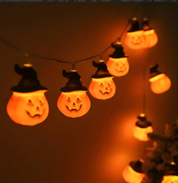 Halloween Lighting Chain Pumpkin Ghost Bat Indoor And Outdoor Home Decoration