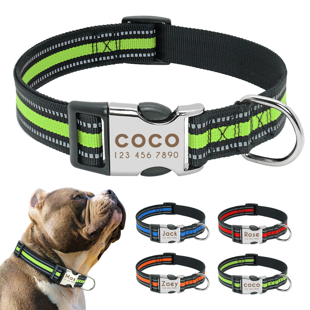 Custom Reflective Pet Leash Tag Name