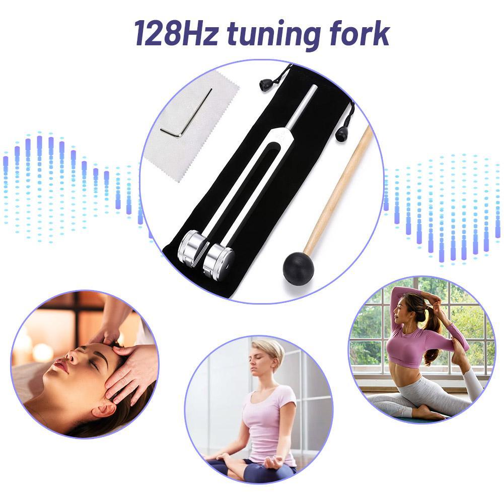 128 Hz Weighted Bio-Acoustic Tuning Fork For Healing Chakra,Sound Therapy,Relieve Stress