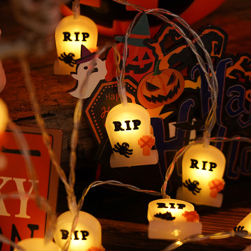 Halloween Lighting Chain Pumpkin Ghost Bat Indoor And Outdoor Home Decoration