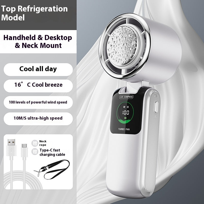 Ice Pack High-Speed Handheld and Hanging Neck Electric Fan