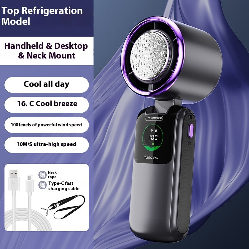 Ice Pack High-Speed Handheld and Hanging Neck Electric Fan