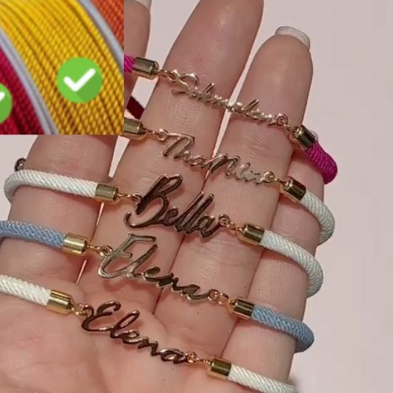 Custom Name Adjustable Rope Bracelet