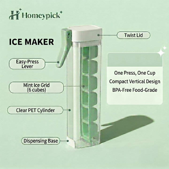HomeyPick™ One-Hand Press Ice Maker Bottle