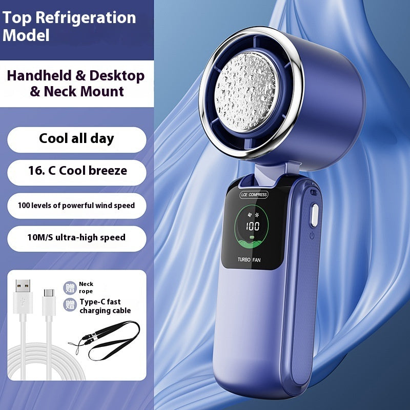 Ice Pack High-Speed Handheld and Hanging Neck Electric Fan