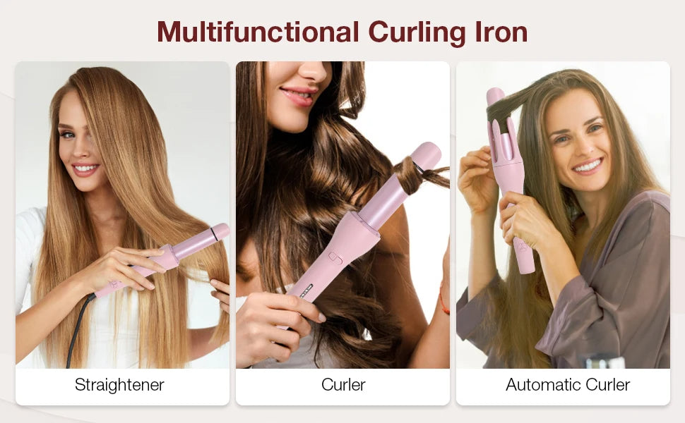 2 In 1 Automatic Hair Curler Negative Ion Electric Ceramic Straightener
