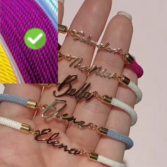 Custom Name Adjustable Rope Bracelet